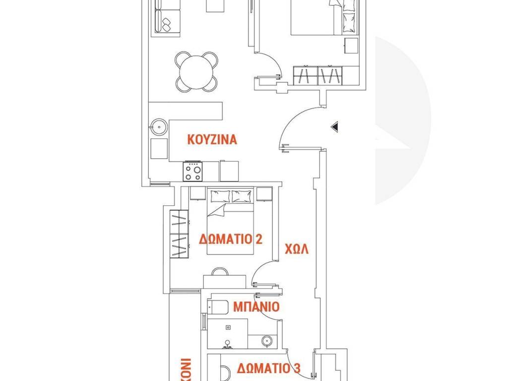 1η ΠΡΟΤΑΣΗ Διαμόρφωση 3ων υπνοδωματίων