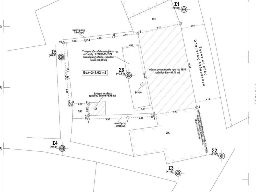 Survey diagram of property for sale