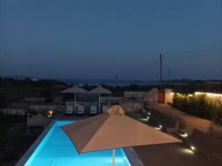 Night View swimming Pool seating area