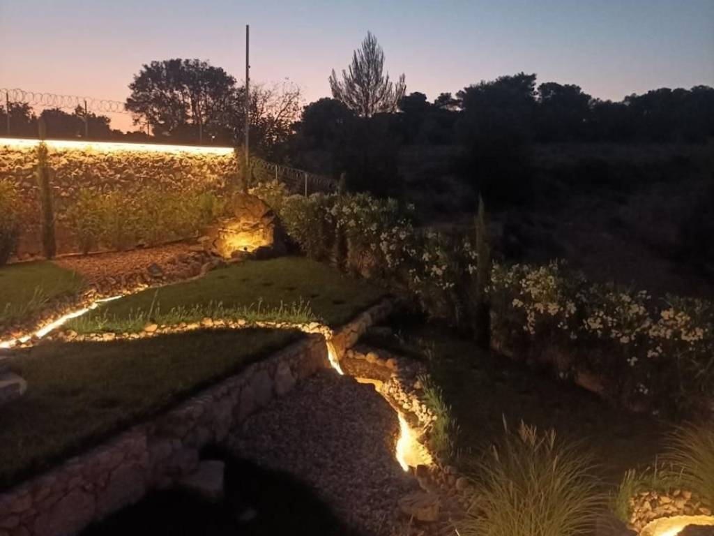 Garden Landscape-Lighting setting at night
