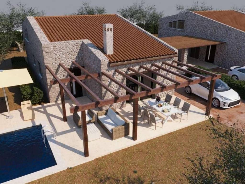 luxury detached house stone built on a plot of 1360 sq.m