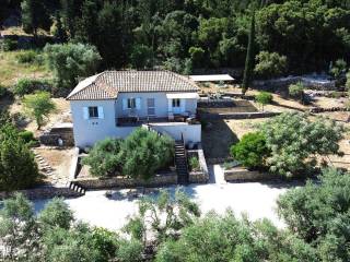 Aerial view of house and garden