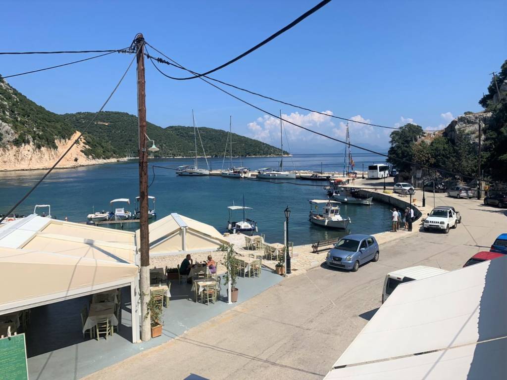 Sea view from balcony of apartment complex