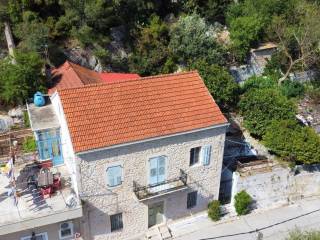 Aerial view of the stone house