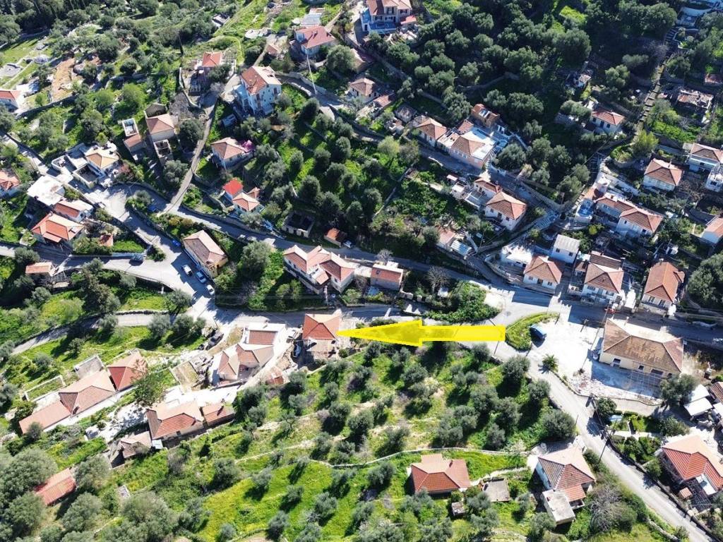 Aerial view with location of the house