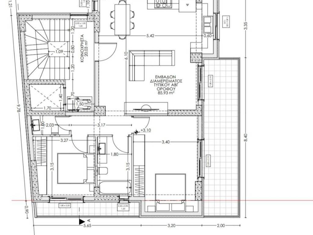 New built 1st floor apartment, 86 sq m