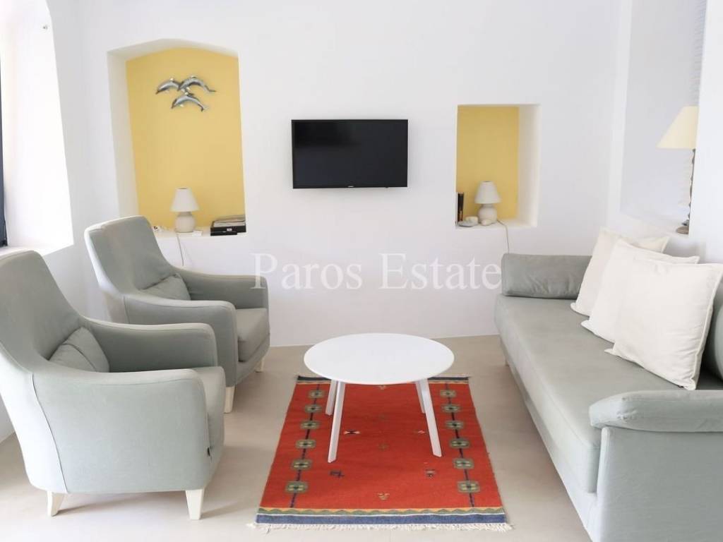 Open plan saloni me koyzina kai trapezaria