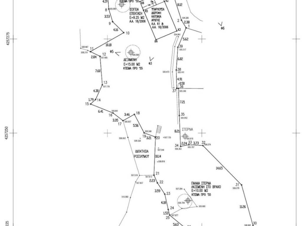 Survey diagram of house plot