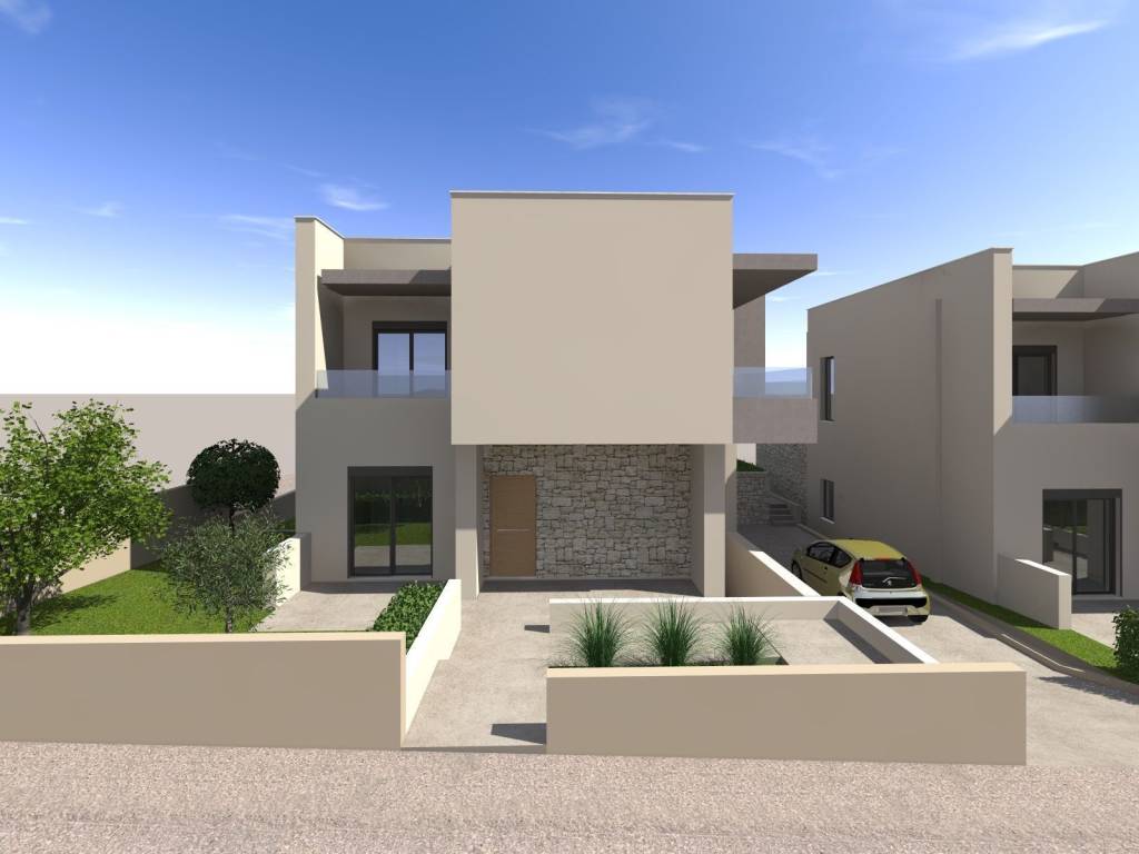 Entrance and parking area