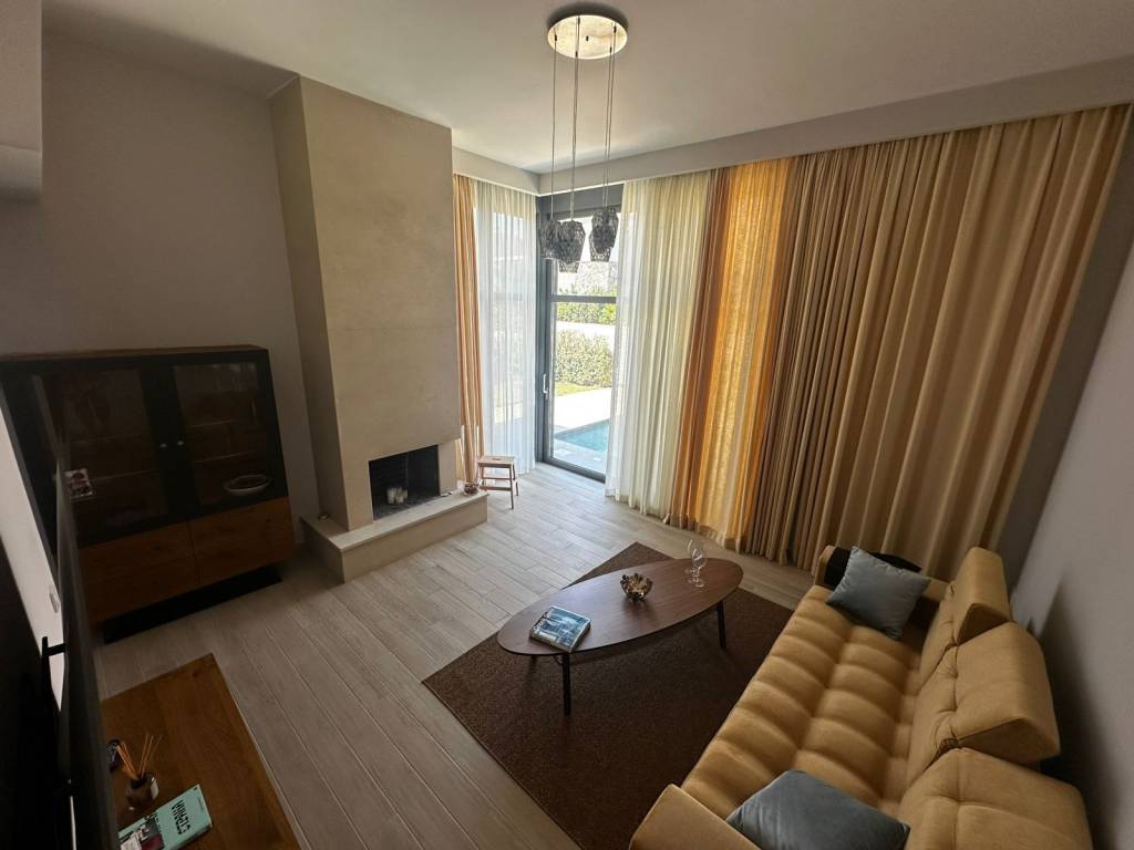 Living room with fireplace