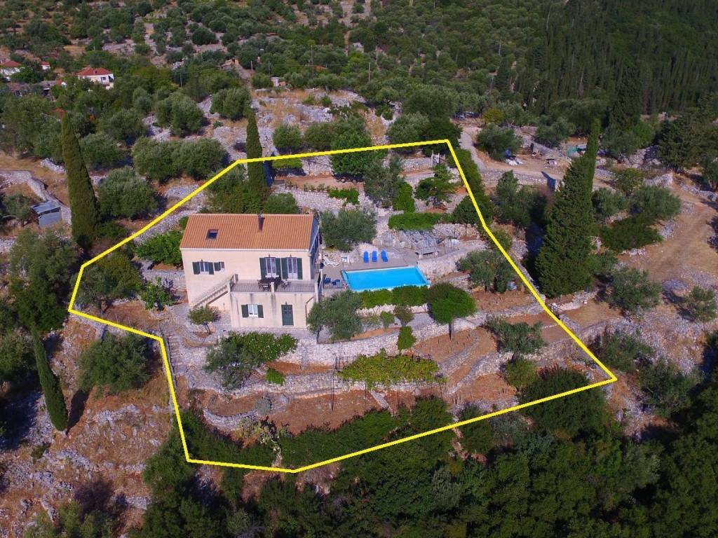 Aerial view with outlined border