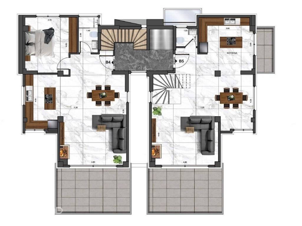 Forumland Real Estate, Κάτοψη Β ορόφου