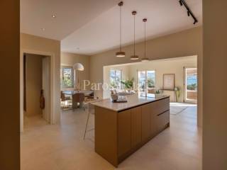 Elioloysto open plan saloni me koyzina kai trapezaria