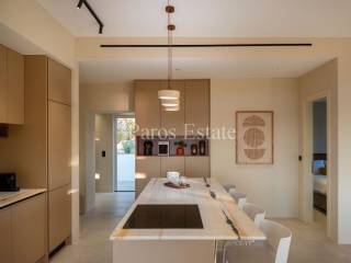 Elioloysto open plan saloni me koyzina kai trapezaria