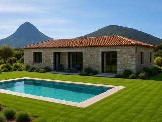 new, stone-built detached house, total area 122 sq.m. on a p