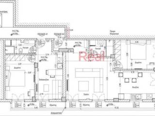 Κάτοψη διαχωρισμού σε δύο οικίες 45τμ &amp; 75τμ