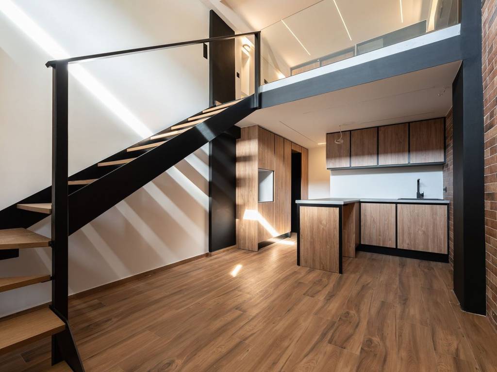 Entrance  and living room w/kitchen