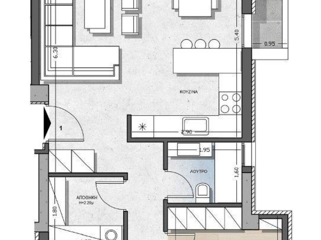 Forumland Real Estate, Κάτοψη 1ου 93,79τμ