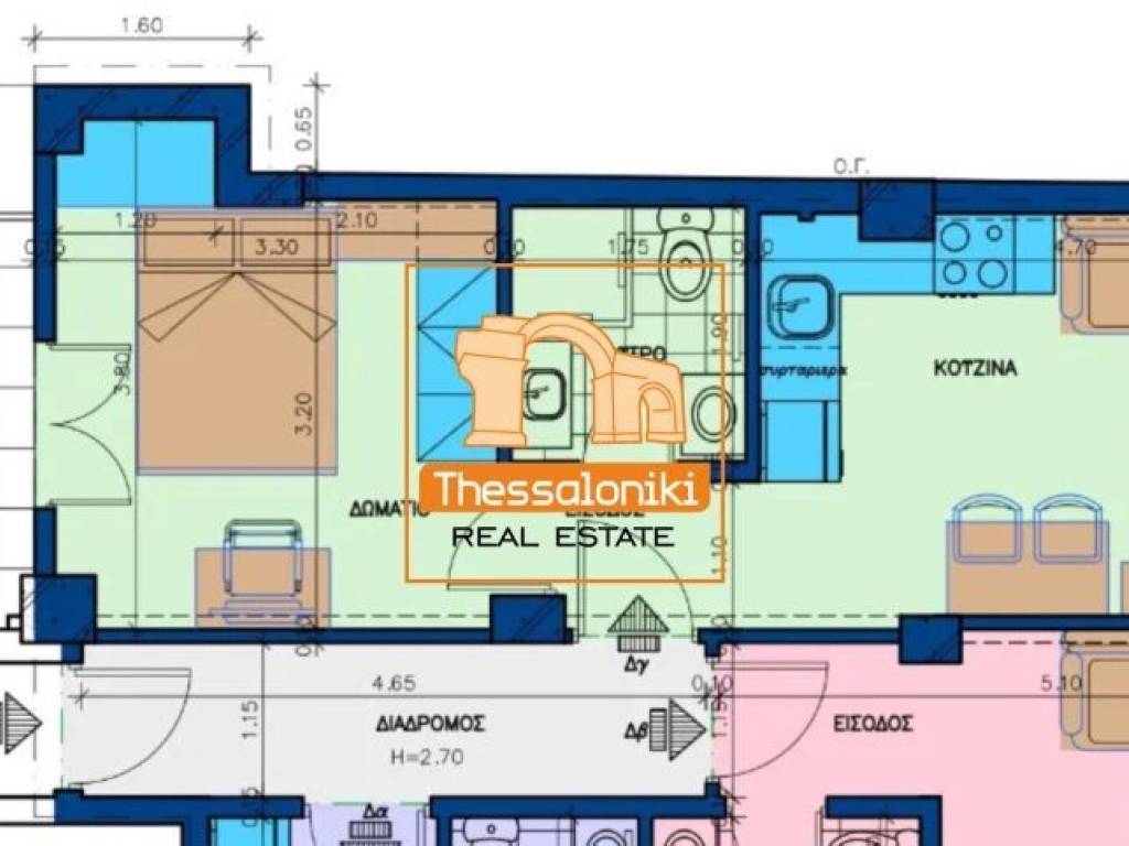 Άνω Τούμπα, Γκαρσονιέρα, 43 τ.μ.