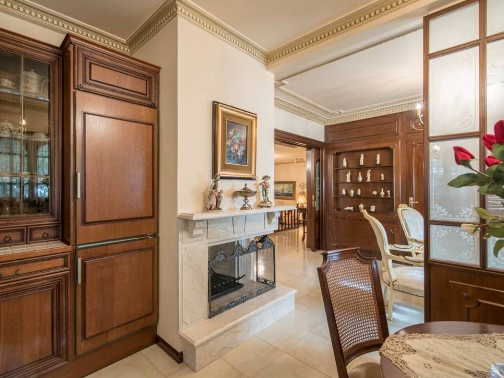 1st level, fireplace, dinning area kitchen