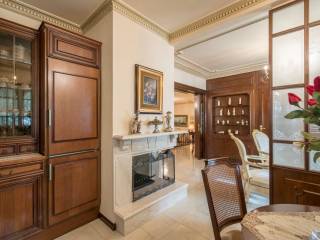 1st level, fireplace, dinning area kitchen