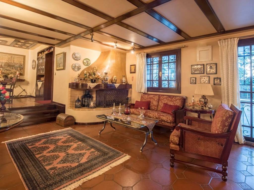 Ground floor living area, fireplace