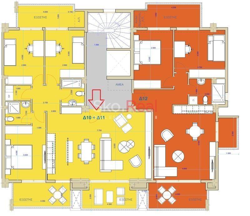 Κάτοψη Α Λύσης διαμερίσματος