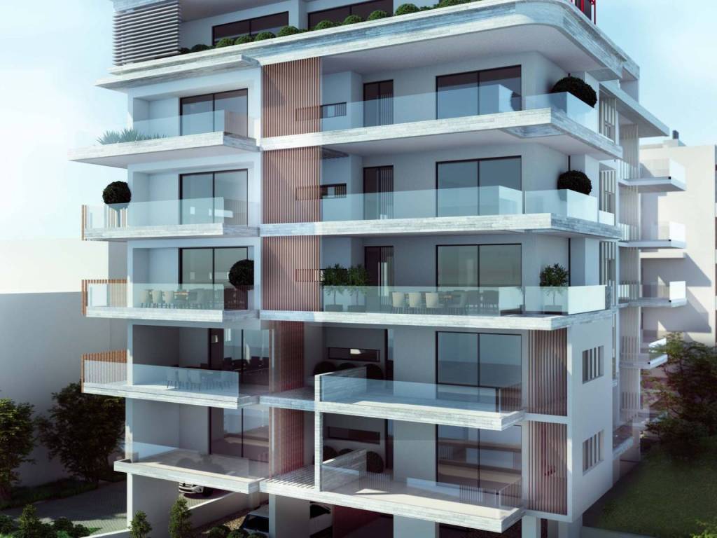 Πρόσοψη υπό γωνία του κτιρίου επί της Υψηλάντου 44