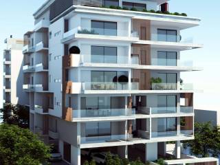 Πρόσοψη υπό γωνία του κτιρίου επί της Υψηλάντου 44