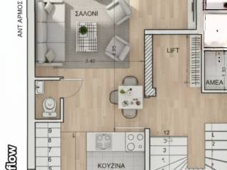 Κάτοψη Διαμερίσματος 3ου ορόφου (με σοφίτα)