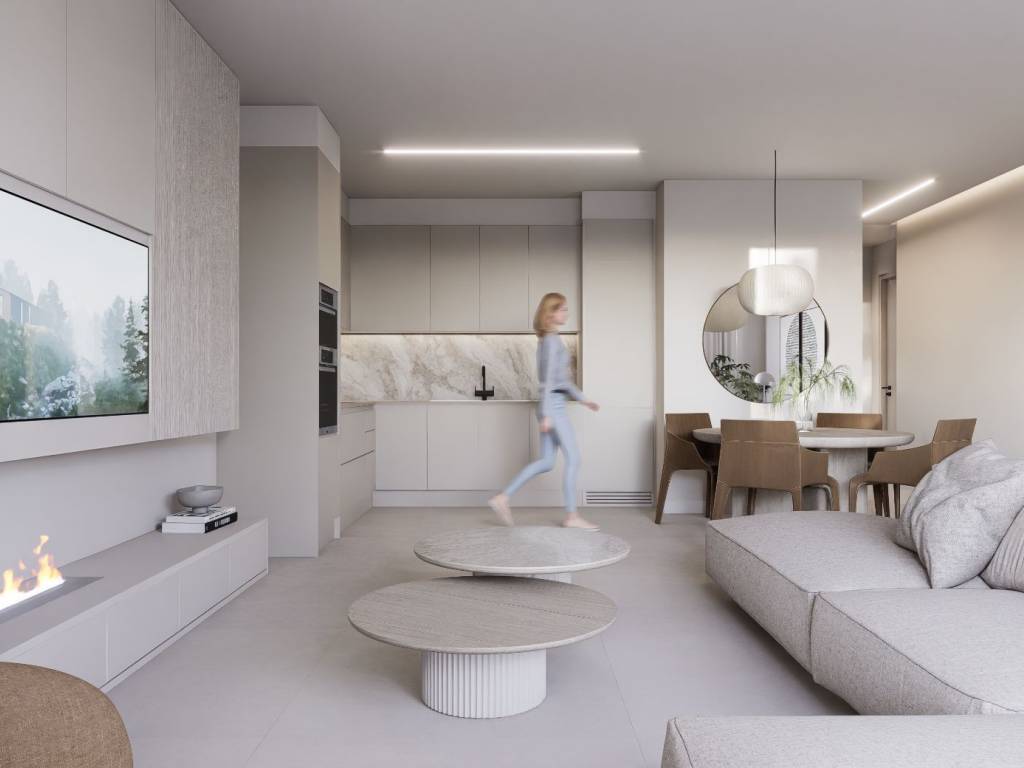 Ενιαίος χώρος κουζίνα-καθιστικό (πρόταση διακόσμης)