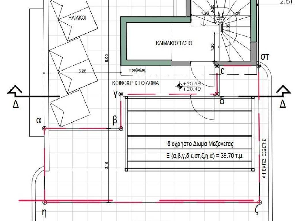 κατοψη ταρατσας- ιδιοχρησια δωματος με περγκολα