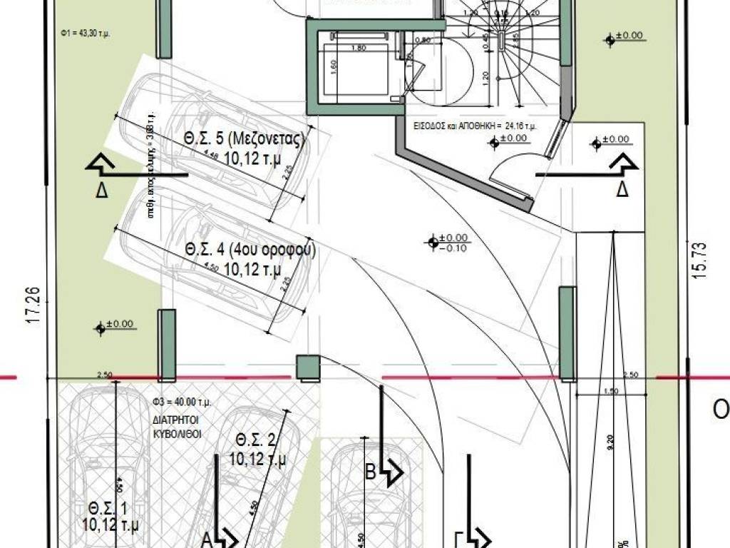 κατοψη pilotis - στεγασμενη θεση σταθμευσης Νο 5