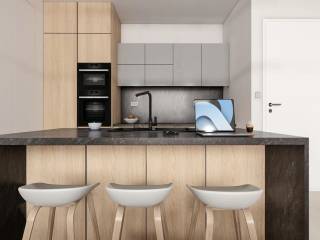 Μοντέρνα κουζίνα με εργονομικό σχεδιασμό.