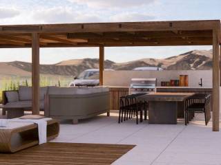 Exoterike trapezaria kai stegasmeno BBQ.