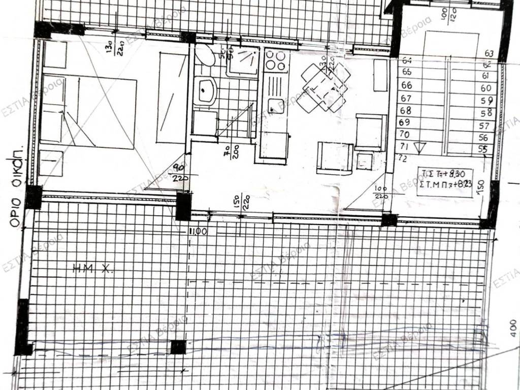 3ος όροφος ρετιρέ, δεν έχει χτιστεί.