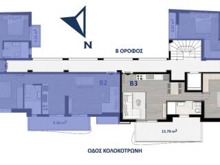 Κάτοψη του 2ου ορόφου και του διαμερίσματος Β3