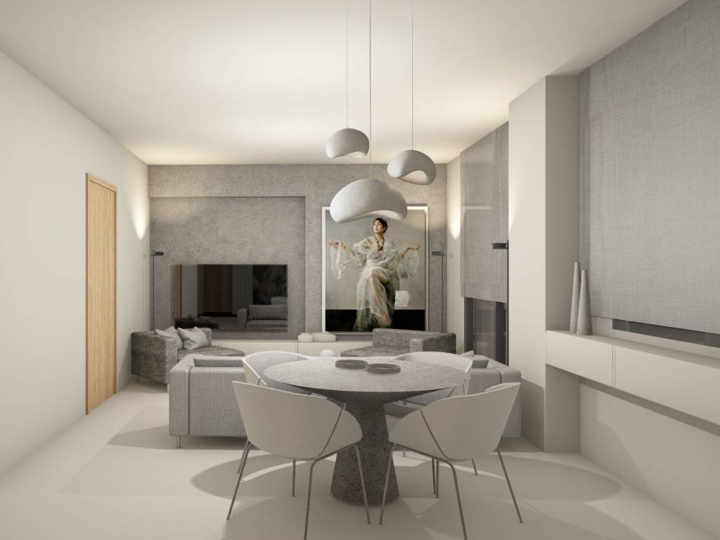 φωτορεαλιστική απεικόνηση  τραπεζαρίας