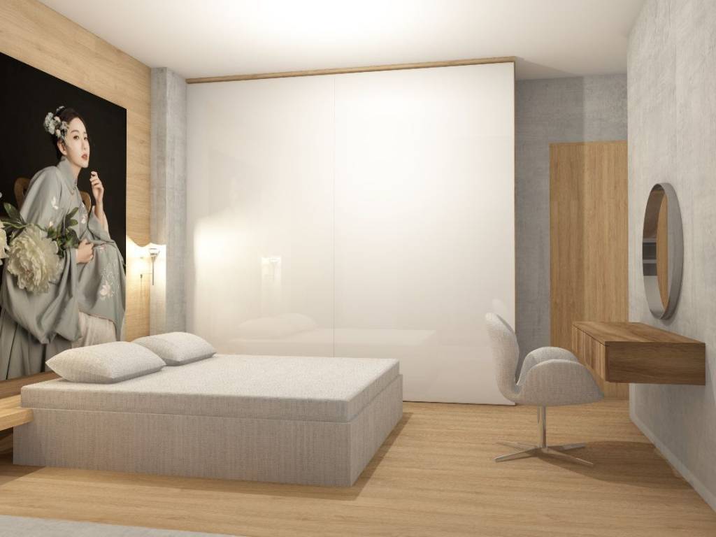 φωτορεαλιστική απεικόνηση κρεβατοκάμαρας