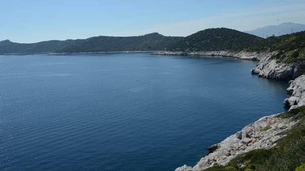 rock beach in Schinias