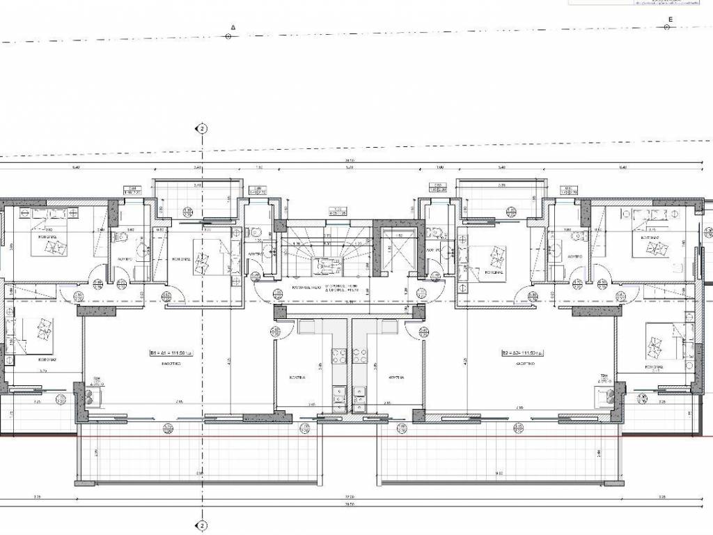 2 ίδια διαμερίσματα 112τμ στον όροφο